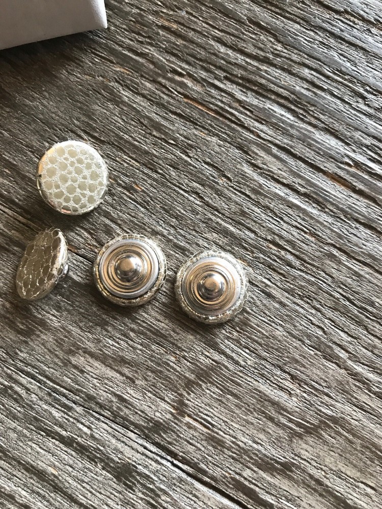 New Jimmy Choo Metallic Silver Snap On Buttons Replacement Button Electra X 2