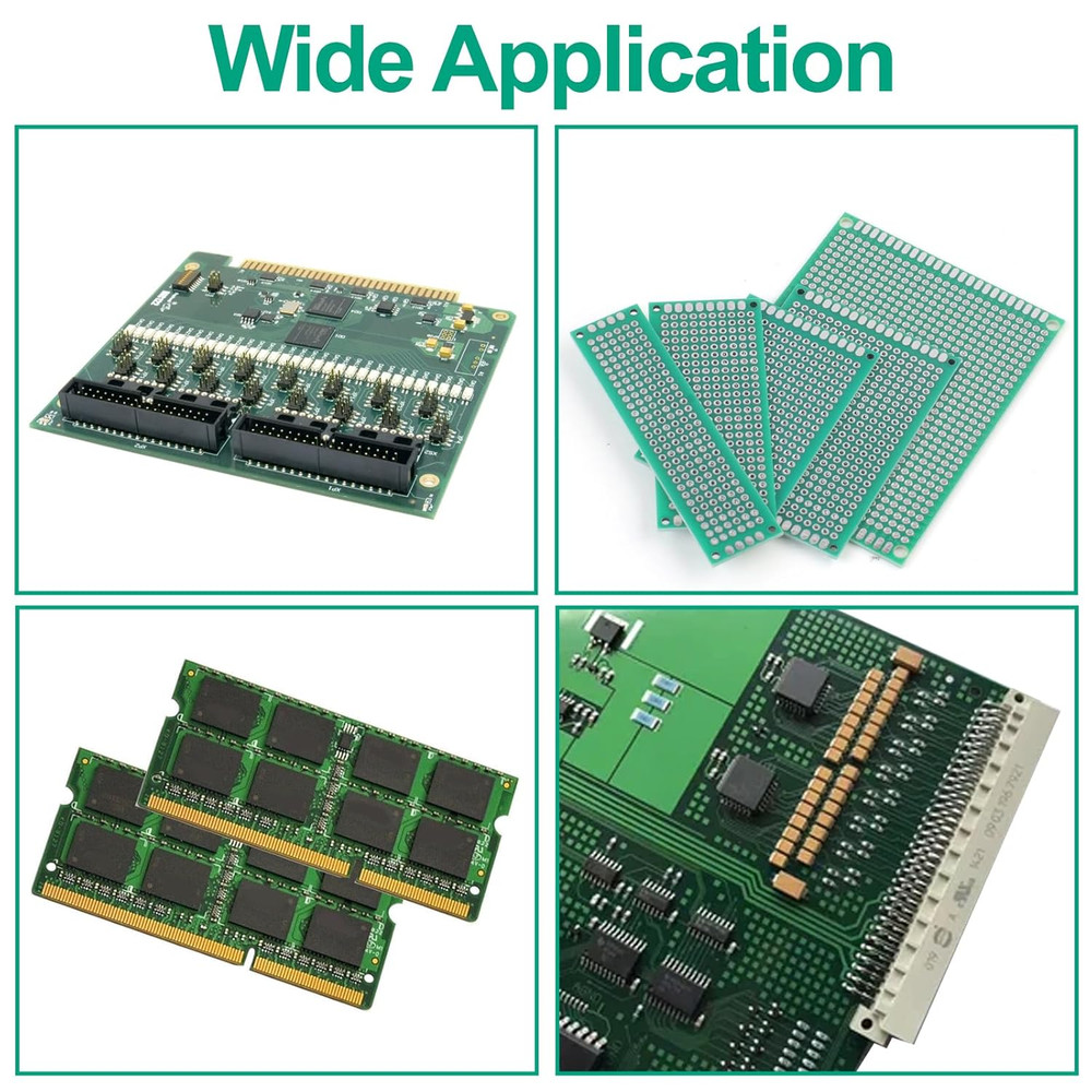 32Pcs Double Sided PCB Board Kit 5 Sizes Green Prototype Board for DIY Soldering