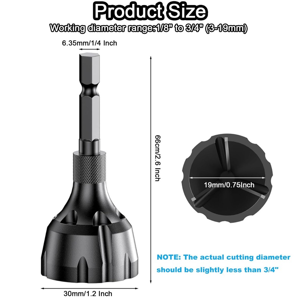 Deburring External Chamfer Tool with Tungsten Carbide Blade, Remove Burrs for...