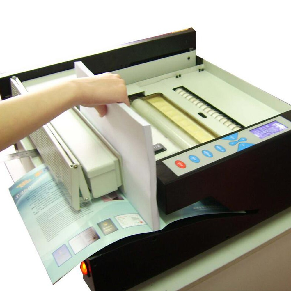Electric Hot Melt Gluing Binding Machine w LCD Display & Fault Detection System