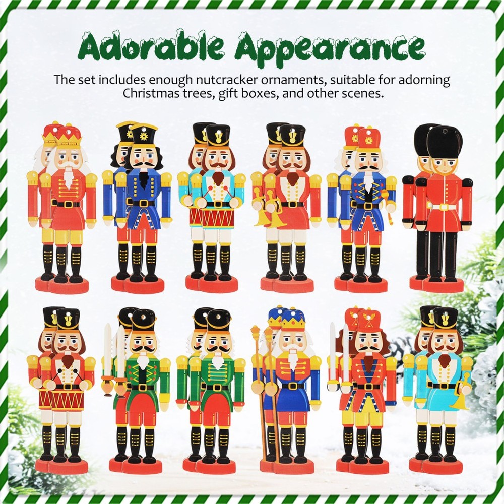 36 Pcs Nutcracker Miniature Nutcrackers Holiday Door Decorations