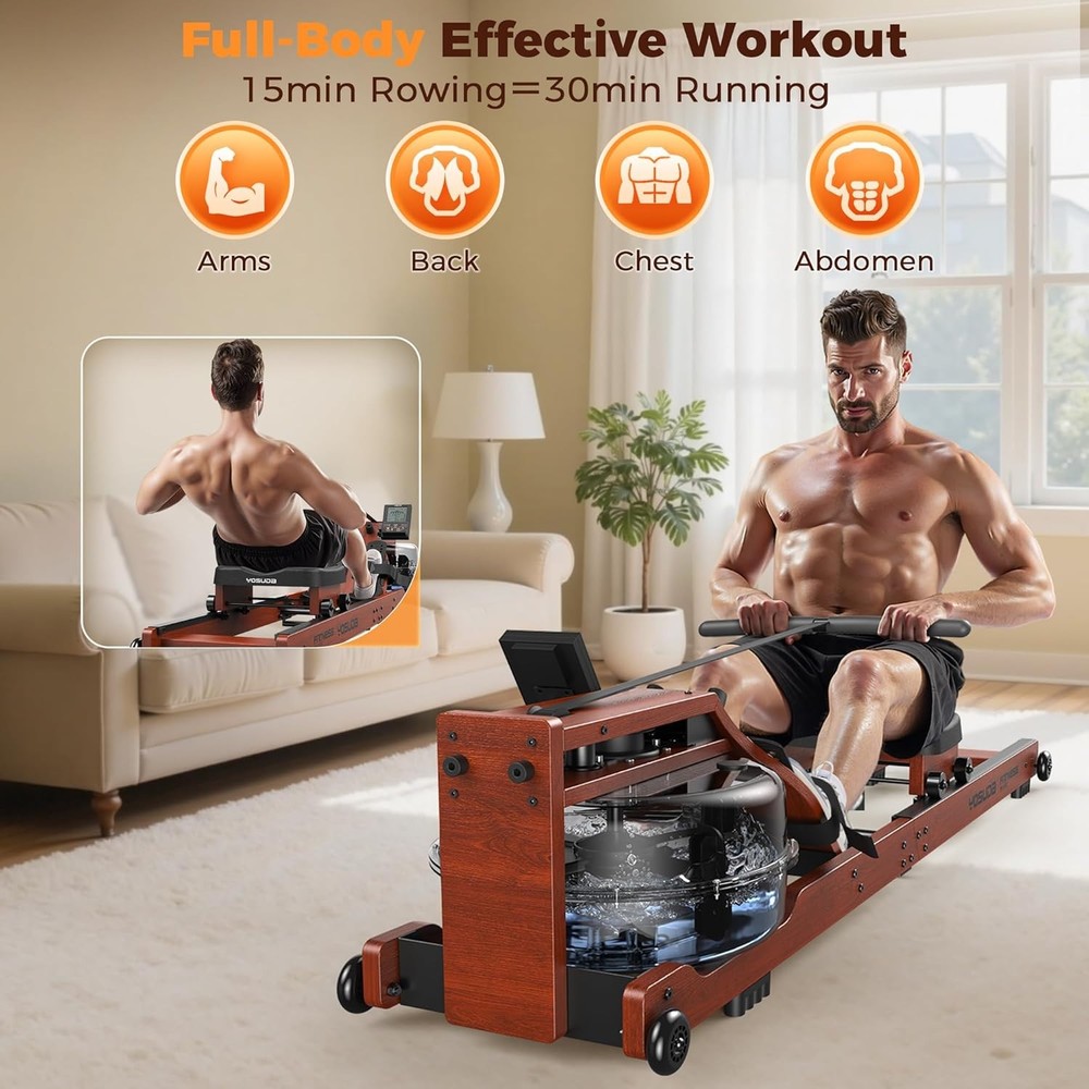 YOSUDA Water Rowing Machines for Home Use- Foldable Rower Machine 400LBS Weight