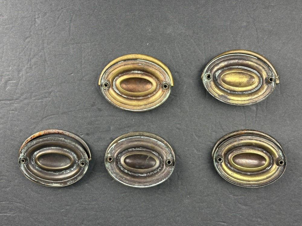 5 Hepplewhite Style 3" Oval Brass Drawer Pulls-Hardware NOT Included