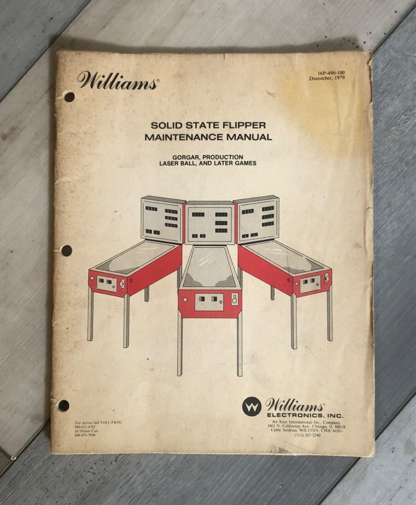 Williams Pinball Solid State Flipper Maintenance Manual 1979 Original
