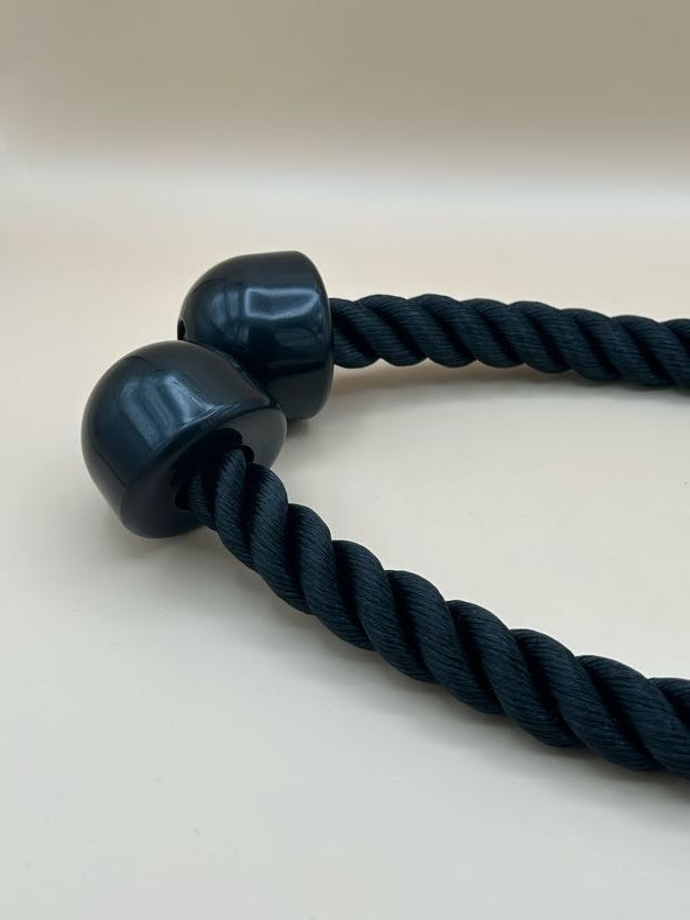 All Black Tricep Rope Pulldown Cable Attachment - 27 inches with Two Handles