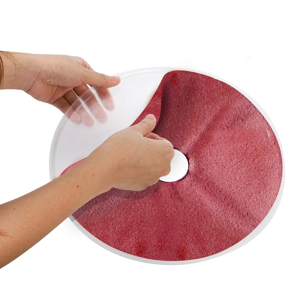 ZOOFOX 6 Pack Fruit Roll Sheets, Round Plastic Dehydrator Sheets with Edges, ...