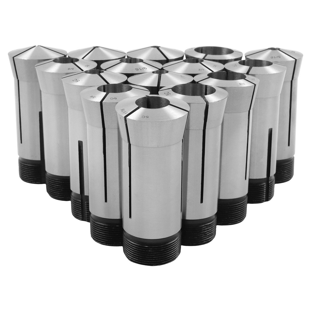 Fractional 1/8 - 1" Precision Collet Set & 5 Pcs Collet Block Set 15 × 5C
