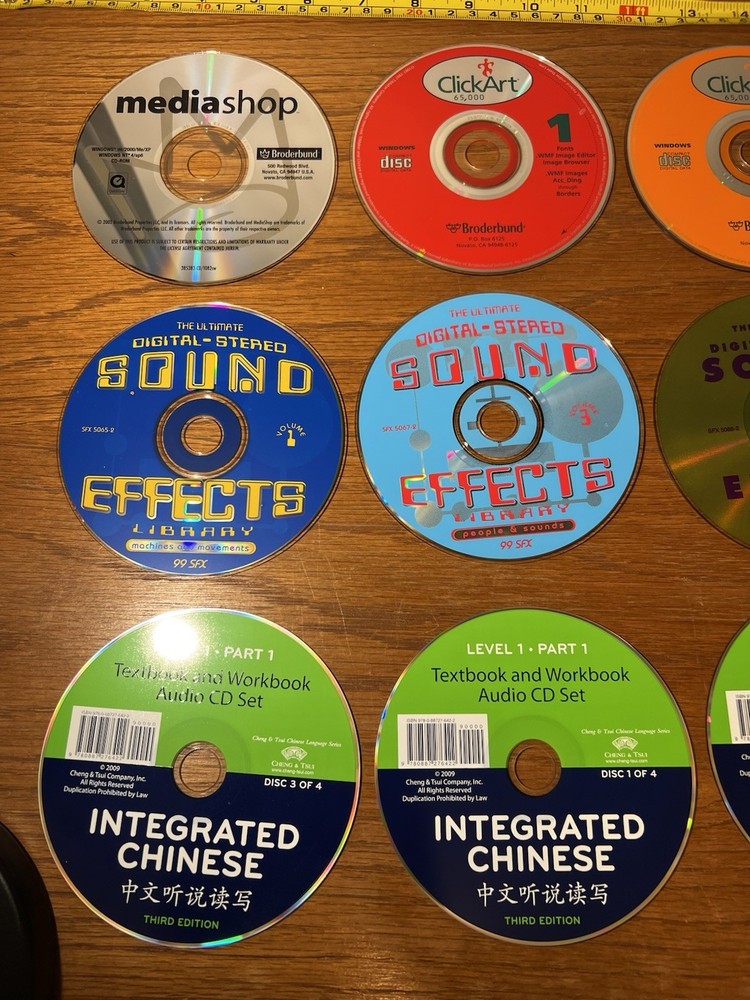 Windows Software CD DVD Lot: SFX, Adobe, Microsoft Office, Education, Music, Map