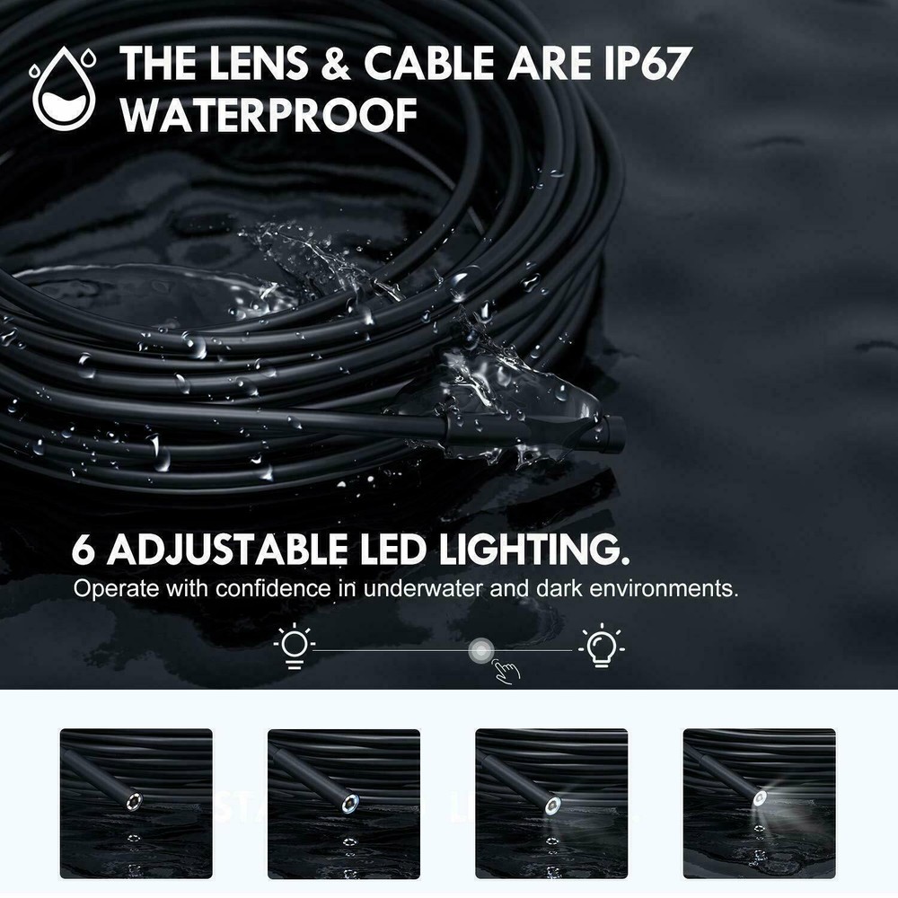 5M WiFi Snake Borescope Endoscope 8.5mm Inspection Camera for iPhone Android iOS