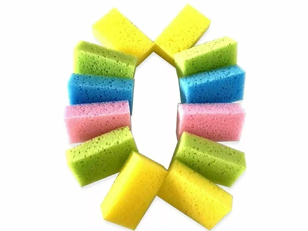 12 Pieces Per Pack Shining Multi-Use Cleaning Sponge Kitchen 4.5"x 2.5" Bundle