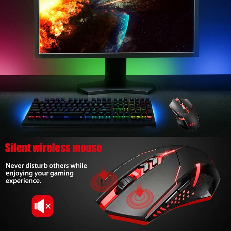 Wireless Mouse 2.4G 7 Buttons Optical Mice with USB Receiver For Computer PC