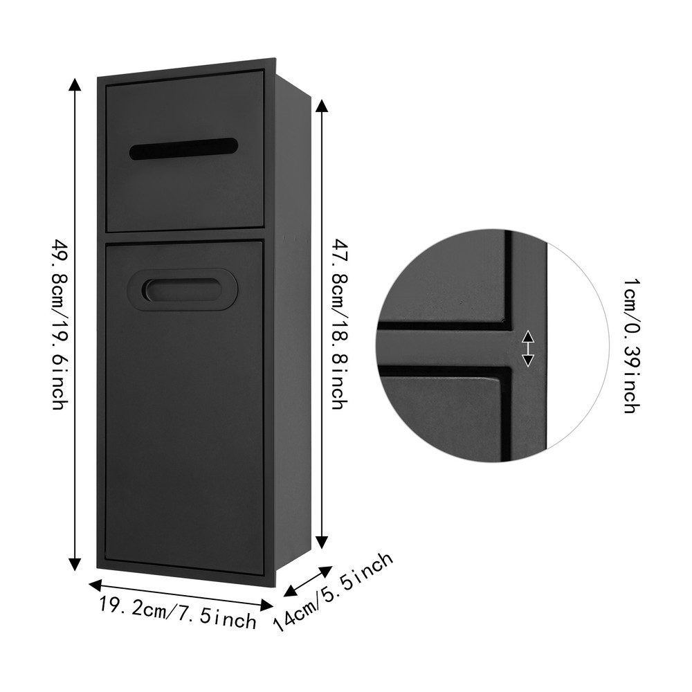 Rectangle Hidden Bathroom Trash Can Cabinet - Modern Space-Saving Design