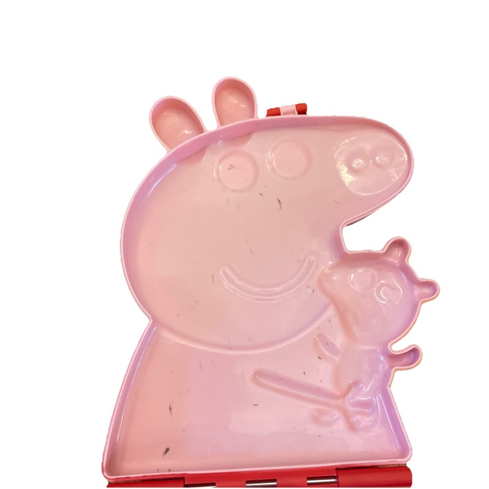 Peppa Pig Plastic Carrying Case with Handle WITH Figures
