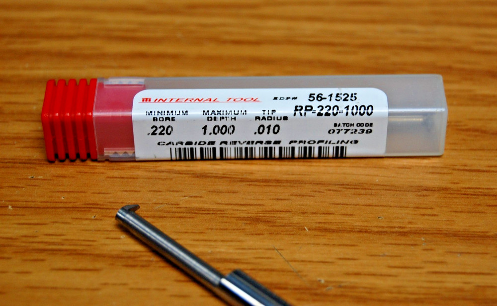 REVERSE PROFILE TOOL .2200" MIN BORE 1" MAX SOLID CARBIDE INTERNAL TOOL# 56-1525