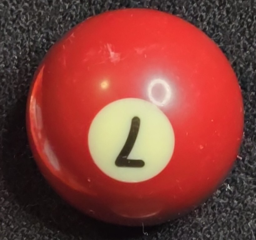 Replacement mini billiard Ball - Solid Dark Red #7 Ball 1.5"