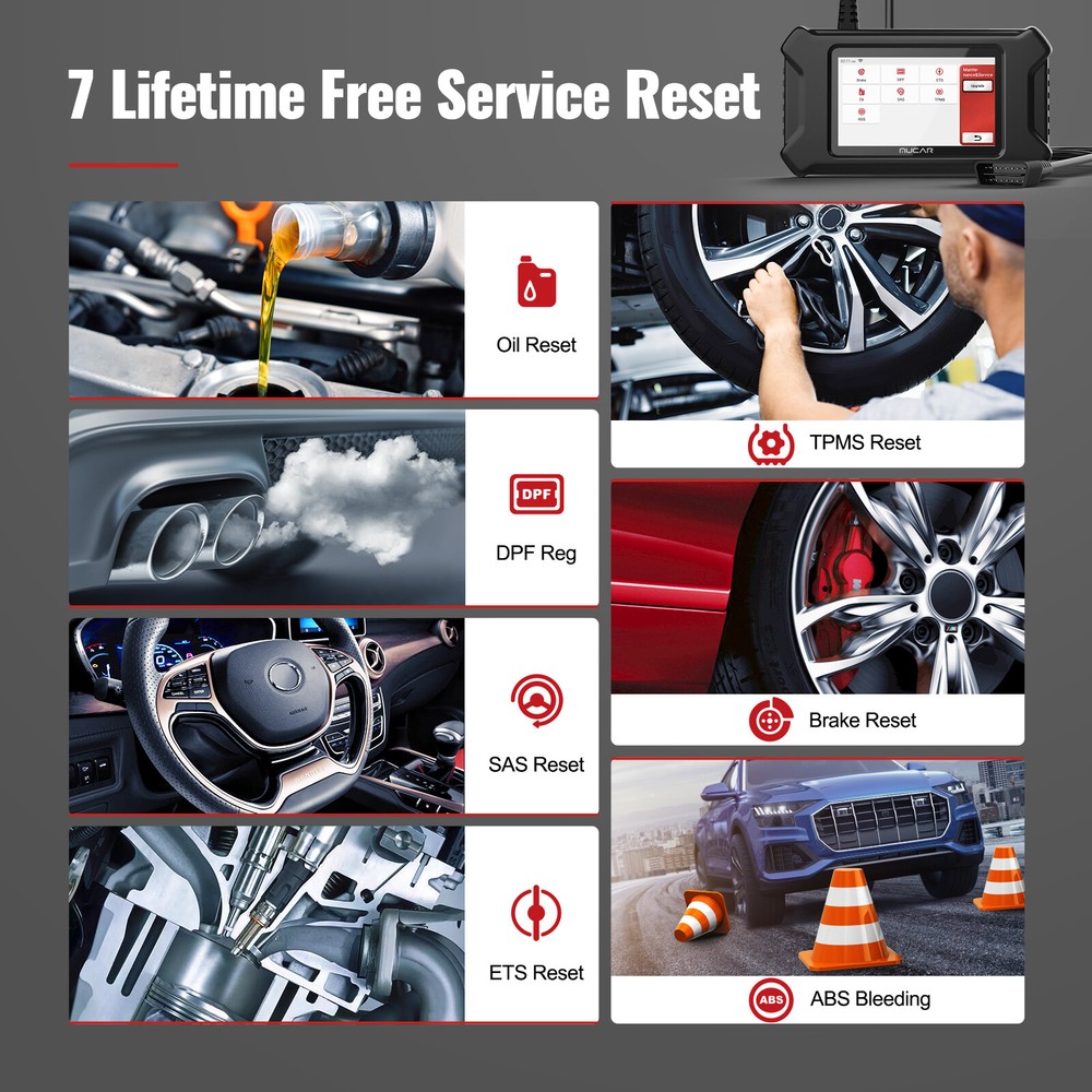 Mucar CS6 Auto OBD2 Scanner ABS SRS Car Diagnostic Tool Code Reader Free Update