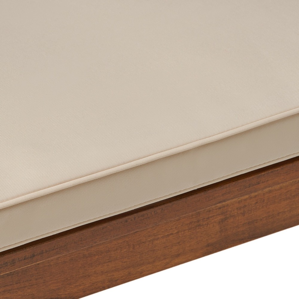 Dixon Rustic Acacia Wood Bench with Cushion
