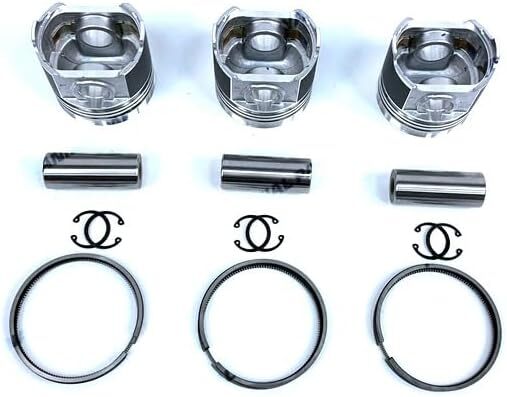 3Pcs Piston With Piston Ring+0.5mm For Yanmar 3TNM72 engine (oversize)