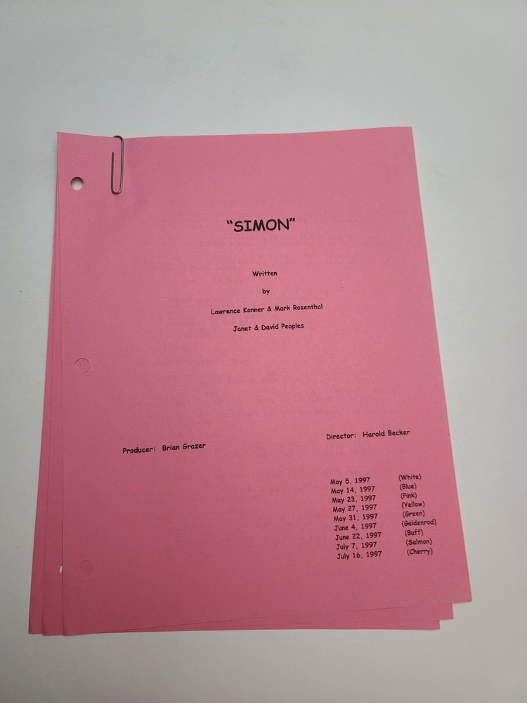 MERCURY RISING / Mark Rosenthal 1997 Screenplay, Bruce Willis savant secret code