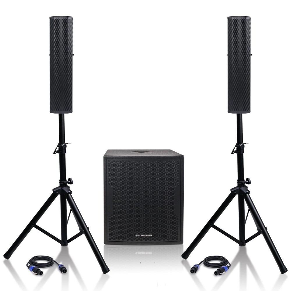 Sound Town CARPO Column Speaker Subwoofer Mini Line Array System (CARPO-V5B12)
