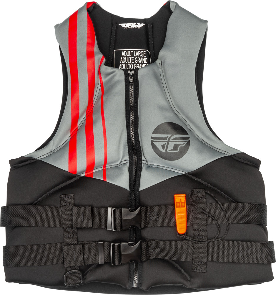 Fly Racing Neoprene Flotation Vest Black/Grey/Red Small 221-30400S