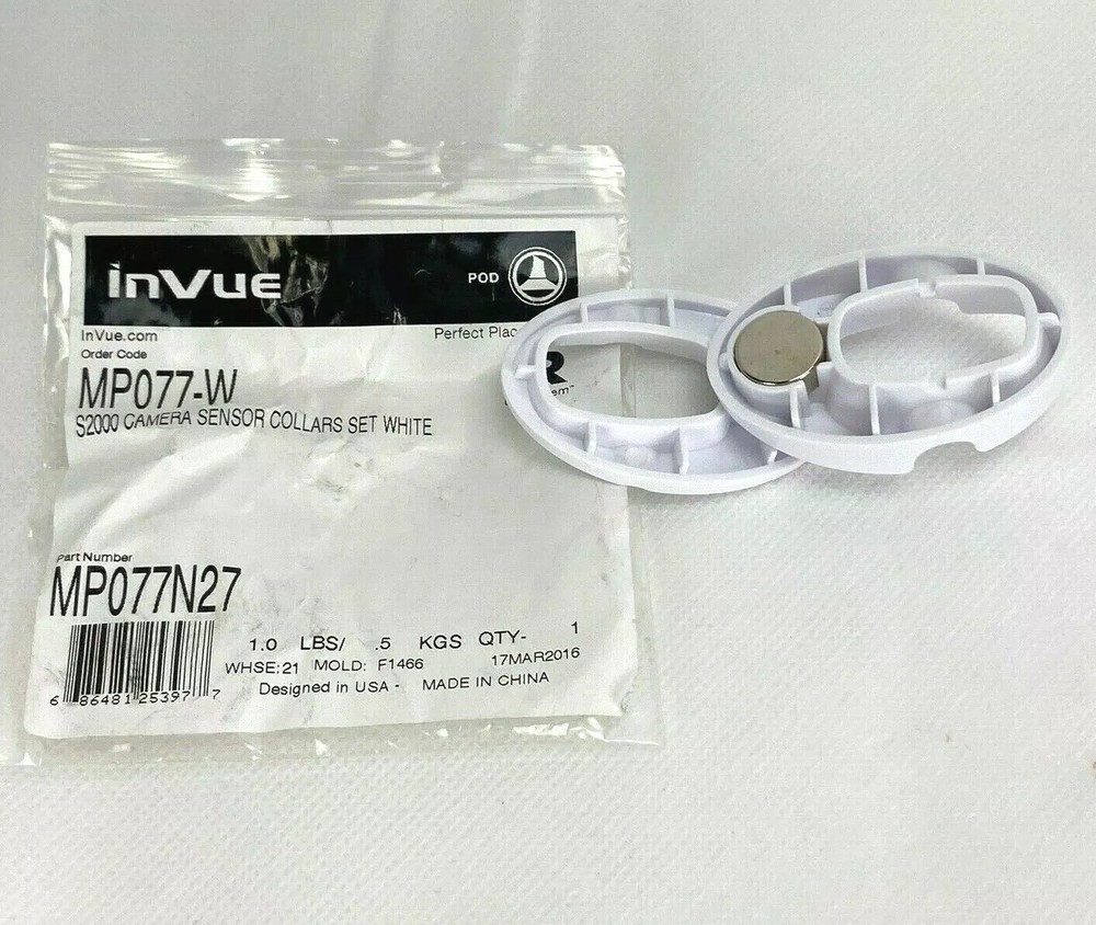 InVue Camera Sensor Collars Set White S2000 Code MP077-W New Open Package