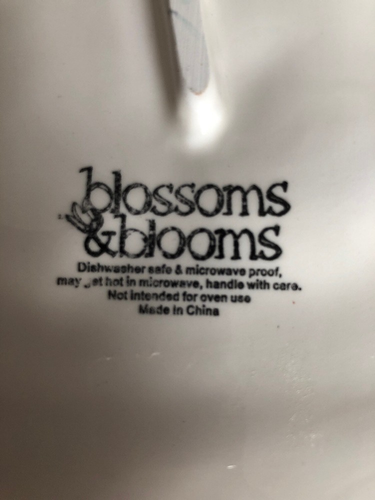 BLOSSOMS & BLOOMS CERAMIC EASTER Egg BOWL TULIPS EGGS EMBOSSED