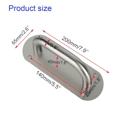 Stainless Steel Door Plate Handle, Heavy Duty Pull/Push, Sliding Barn Pull Oval