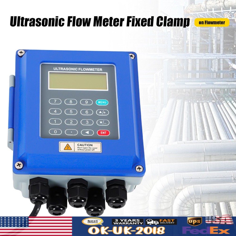 Flow Meter Ultrasonic TUF-2000B Wall Mounted Liquid Flowmeter + TM-1 Transducer