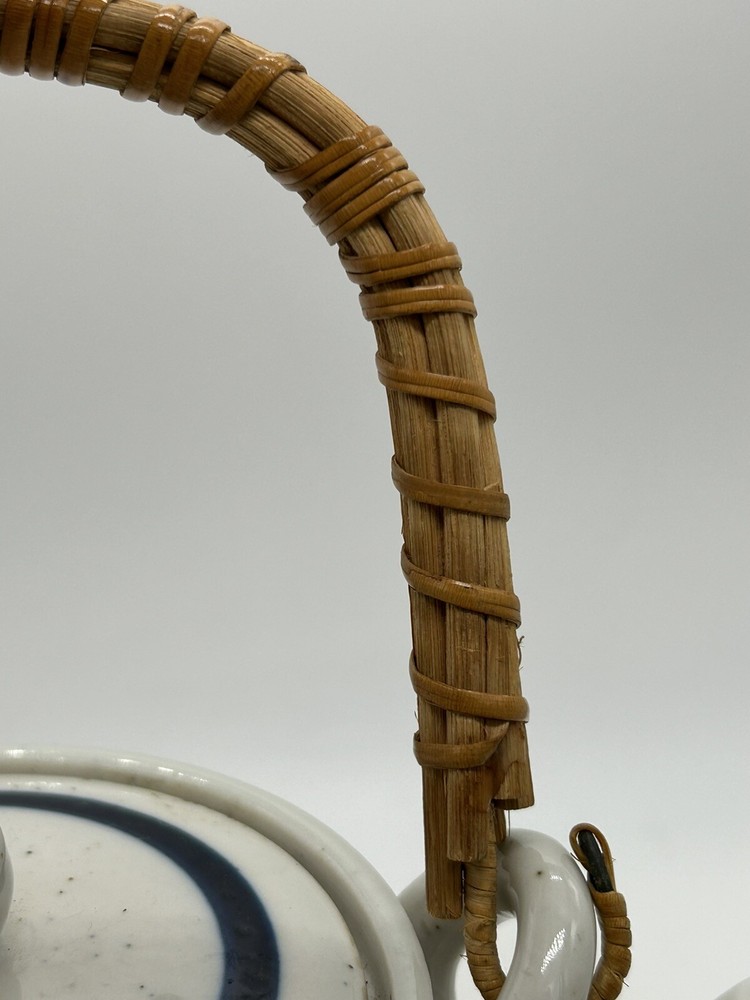 Otagiri Ceramic Peacock Rattan Teapot