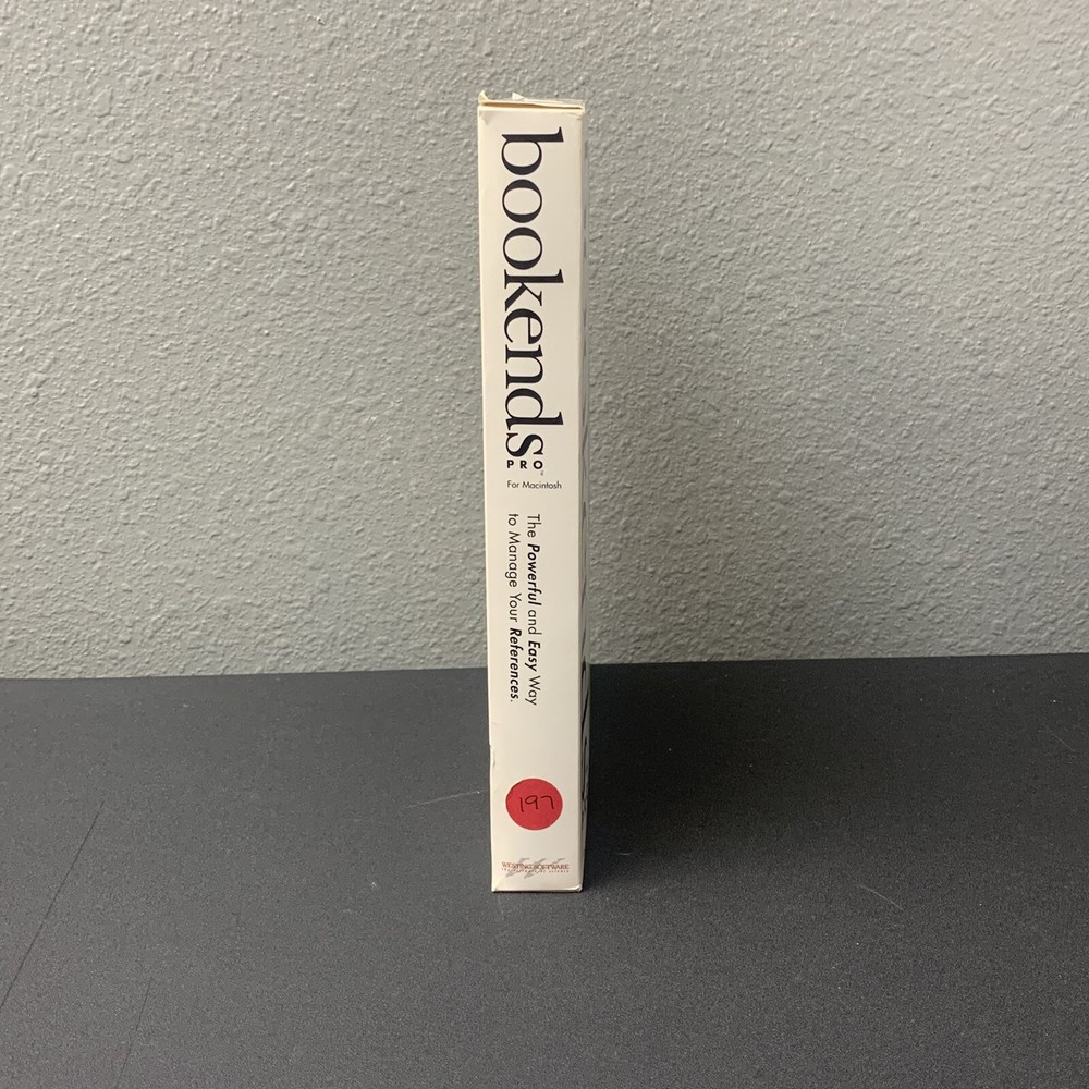 BookEnds Pro Macintosh OPEN BOX Manage Your References Westing Software 1994