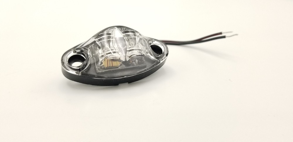 Red Clear LED Oval Dragon's Eye 2 Diode Red Marker Clearance Trailer Light