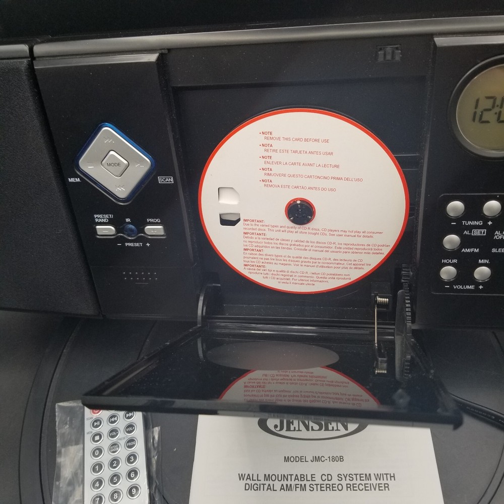 Jensen Wall Mountable CD System JMC-180B AM/FM Stereo with Remote Control