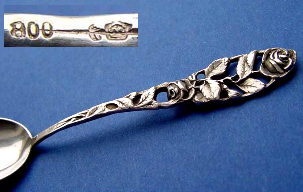 Coffee Spoon, Hildesheimer Rose, 800 Silver B440