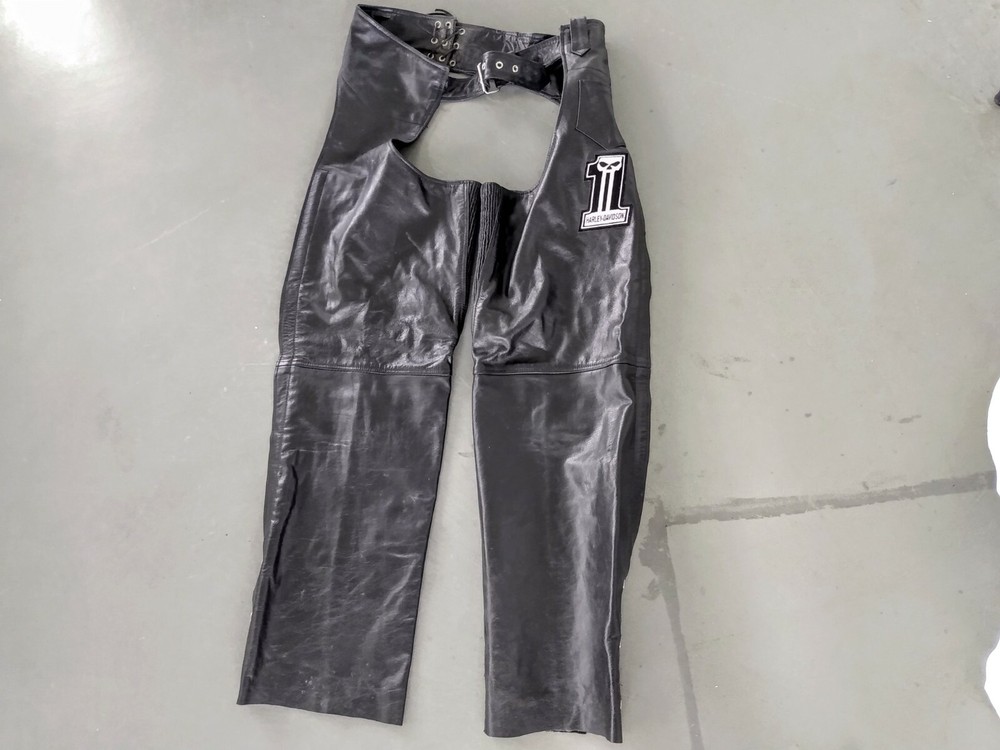 XELEMENT LEATHER MOTORCYCLE CHAPS • SIZE 40R