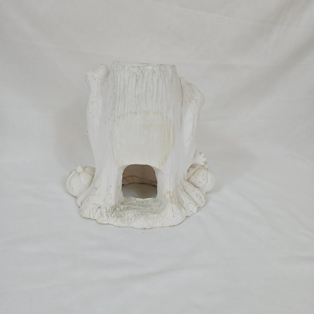 Ceramic Bisque Vintage Ready 2 Paint Halloween Tree Stump Ghost Pumpkin Luminary