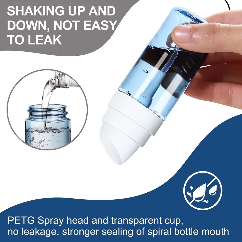 Compact 60ML Fine Mist Spray Bottles - Travel-Friendly, Leak-Proof & Refillable