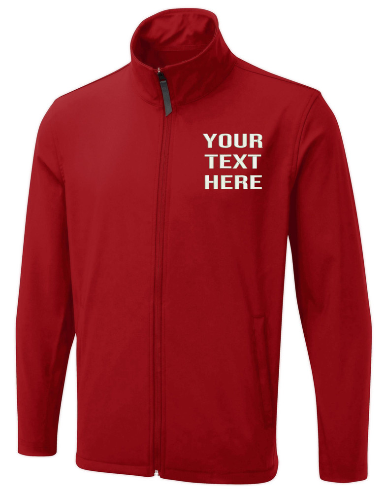 Personalised Embroidered Text Uneek UX10 Premium Unisex Soft Shell Jacket