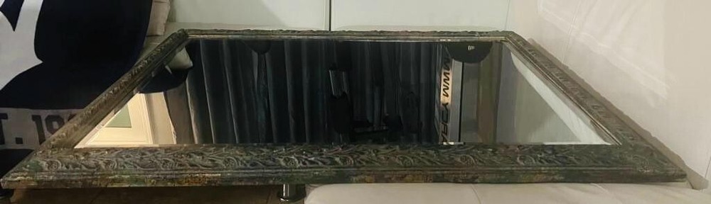 Antique Rectangular Mantle Beveled Mirror