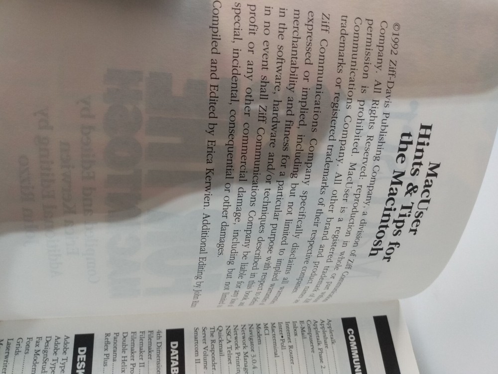 Vintage MacUser Hints and Tips 1992 Edition - Apple Computer Memorabilia