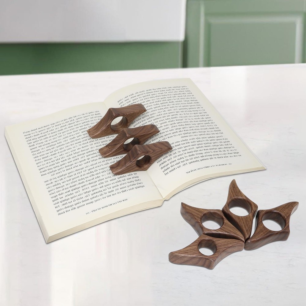 Walnut Book Page Holder - Smooth Finish Wood Reading Accessory Ideal Reader Gi