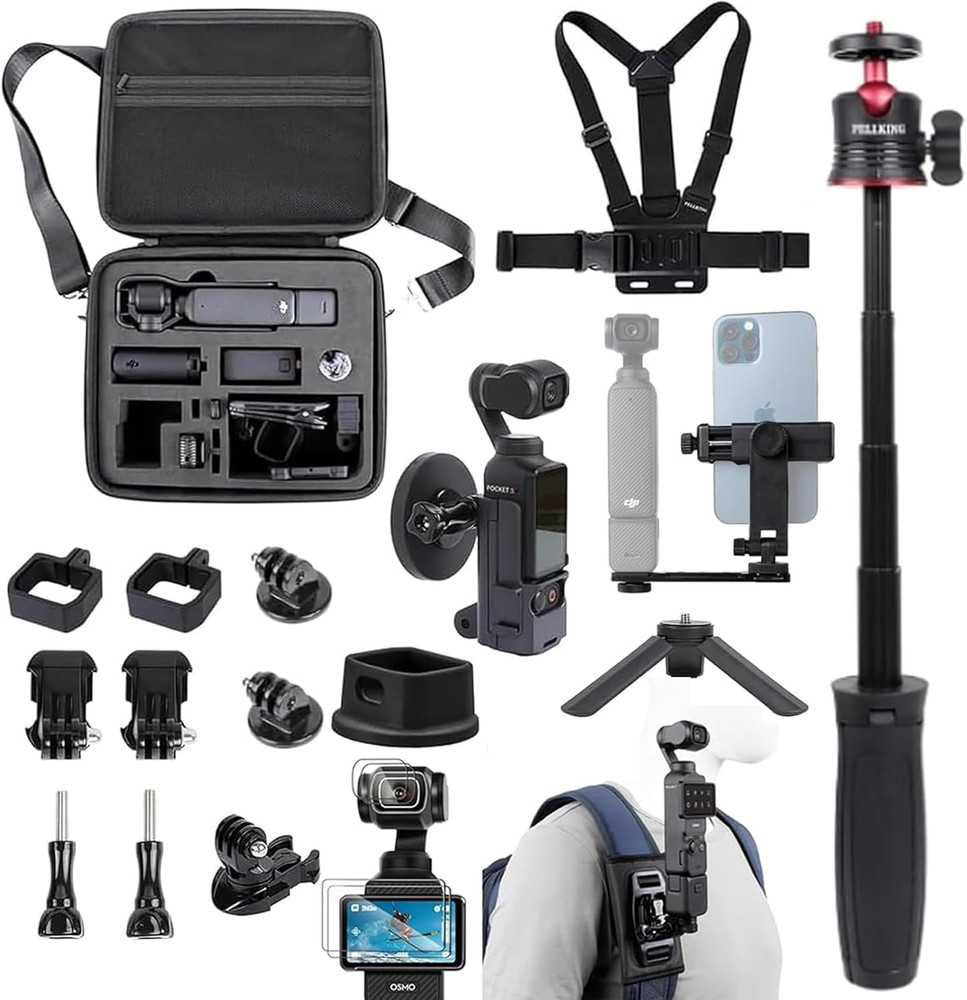 DJI Osmo Pocket 3 Accessories Kit Case Tripod Mount Strap Screen Protector - US