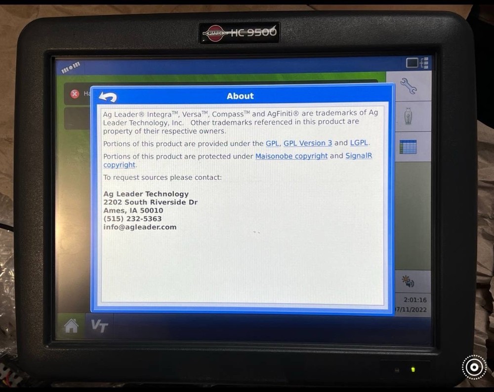 Ag Leader Hardi HC 9500 Unveil GPS Display Controller