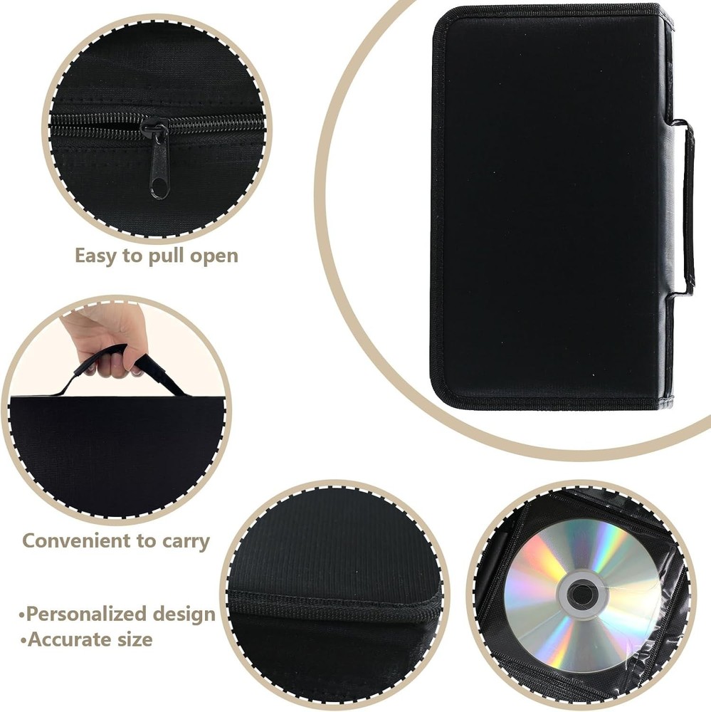 DVD Case CD Storage,128 Capacity Cases Holder Storage 128 Black
