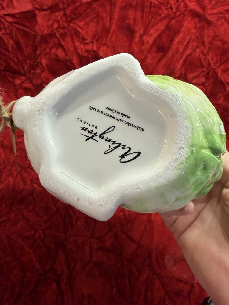 Arlington Designs Easter Bunny Rabbit Cabbage Ceramic Sugar Bowl /creamer New