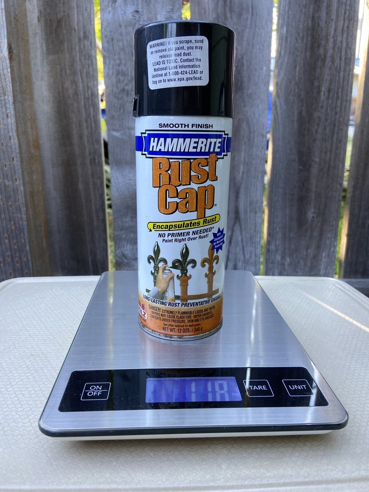 Hammerite Rust Cap Smooth Finish Black Spray Paint Used 12 Oz