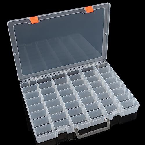 Double Sided Thread Box Storage 46 Grids Sewing Organizer Box for Beads Crafts