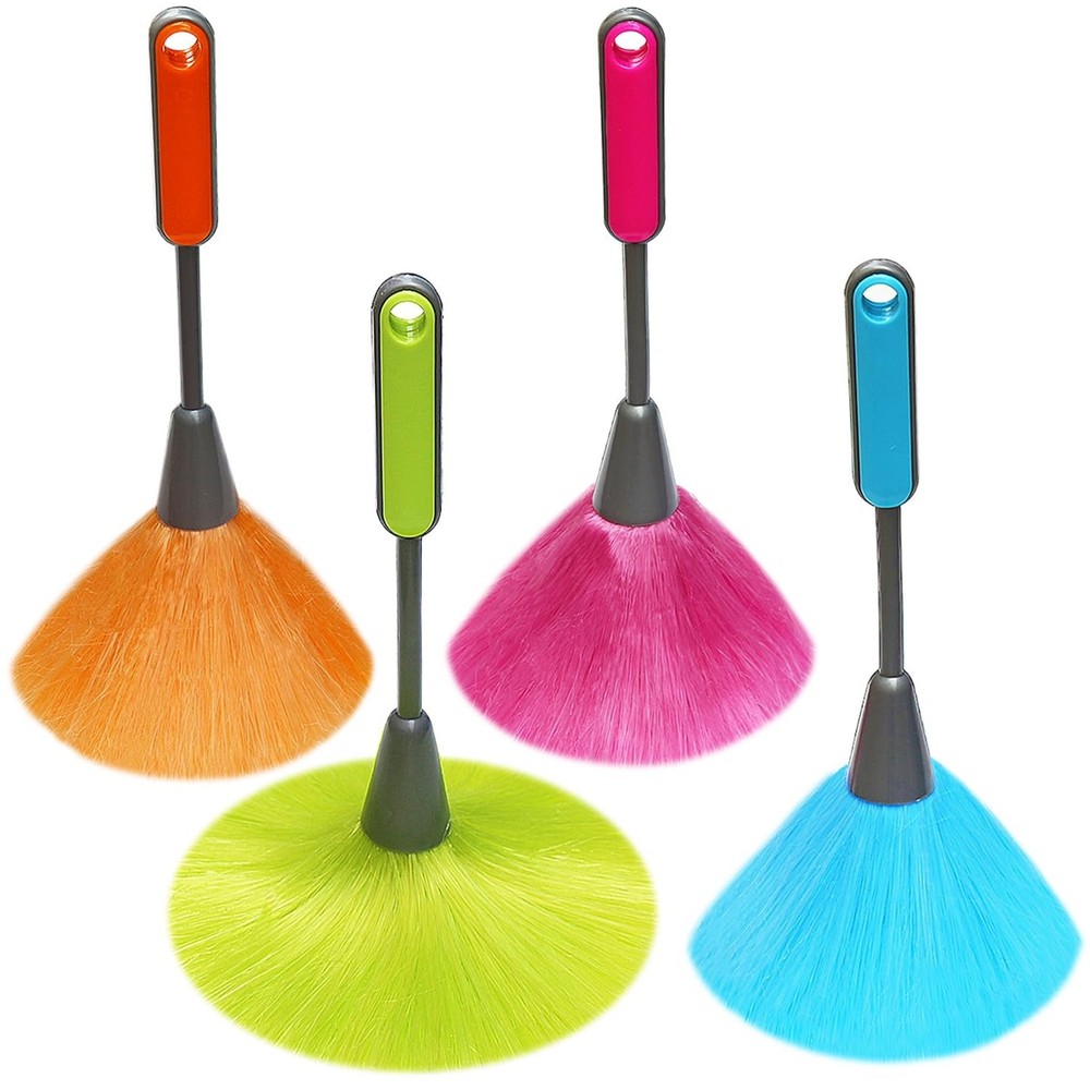 4 Pack 10 inch Microfiber Duster, Feather Duster, Grips Microfiber Delicate D...