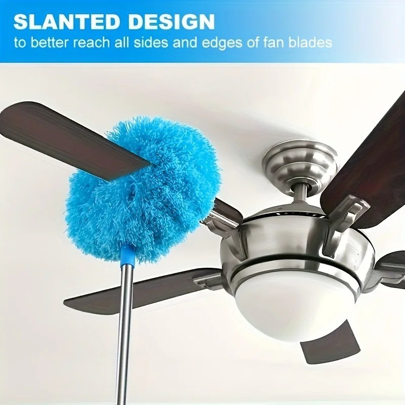Ceiling Fan Cleaner Duster Reusable Microfiber Long Handle Washable Cleaner