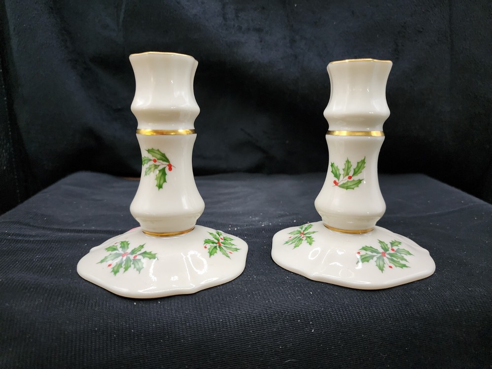 Lenox Holiday Candle Sticks 4 5/8 "